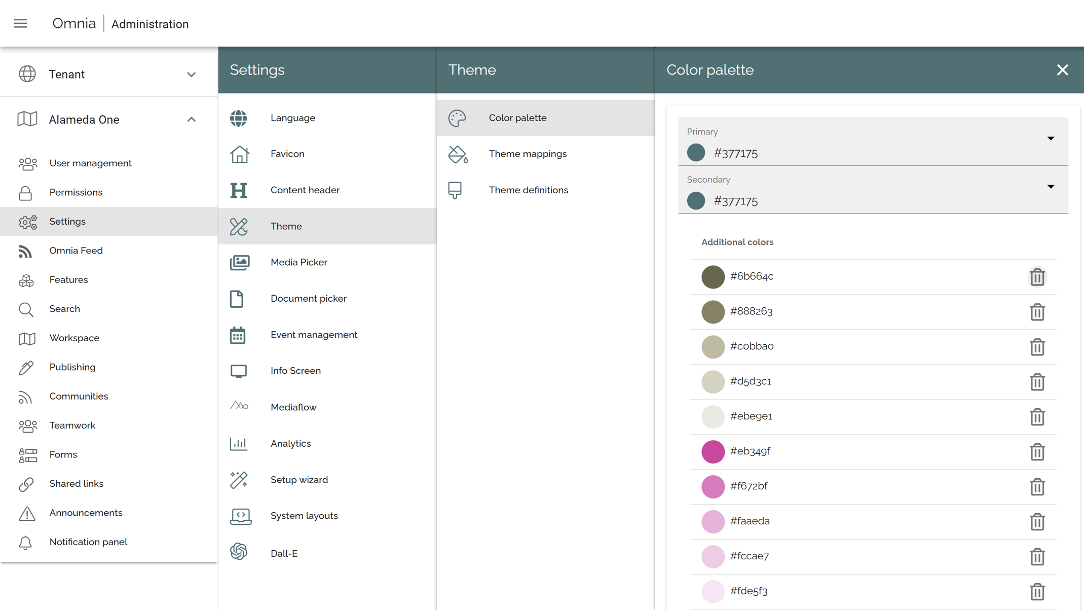 SharePoint Intranet Example: Branding settings page for customizing intranet themes and layout templates. SharePoint Intranet Example: Branding settings page for customizing intranet themes and layout templates.