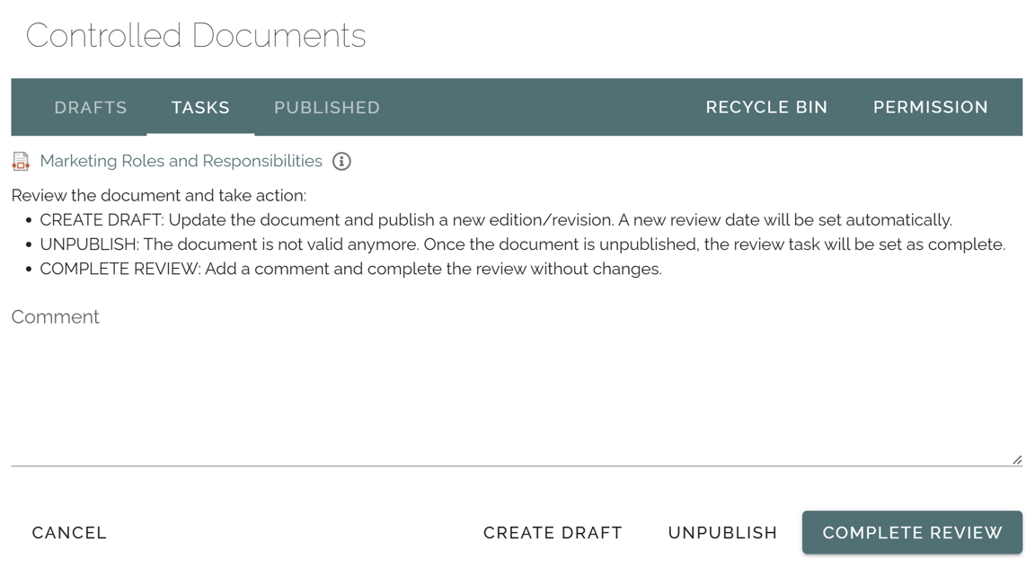 Task-based content review supporting knowledge management governance in an intranet platform Task-based content review supporting knowledge management governance in an intranet platform