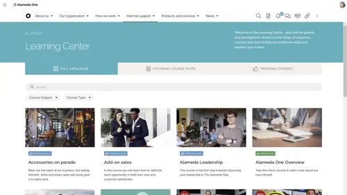 HR Intranet Best Practice: Employee engagement software with integrated learning hubs provides training resources and supports skills development.