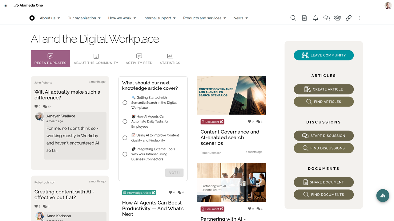 A knowledge sharing community is an effective intranet engagement tool A knowledge sharing community is an effective intranet engagement tool