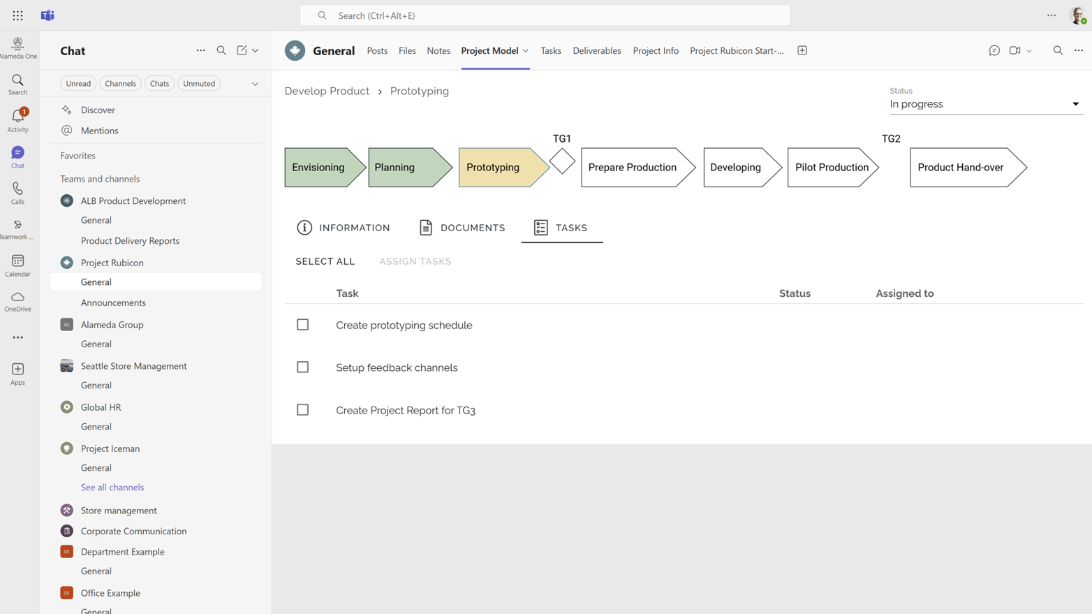 Example of a corporate intranet solution integrated with Microsoft Teams using structured templates for projects. Example of a corporate intranet solution integrated with Microsoft Teams using structured templates for projects.
