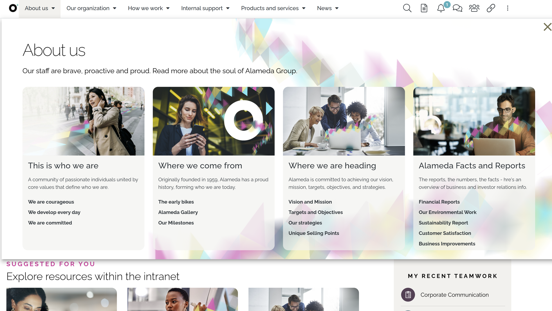 Intranet navigation management with visual menus and governance controls for consistent user experience Intranet navigation management with visual menus and governance controls for consistent user experience