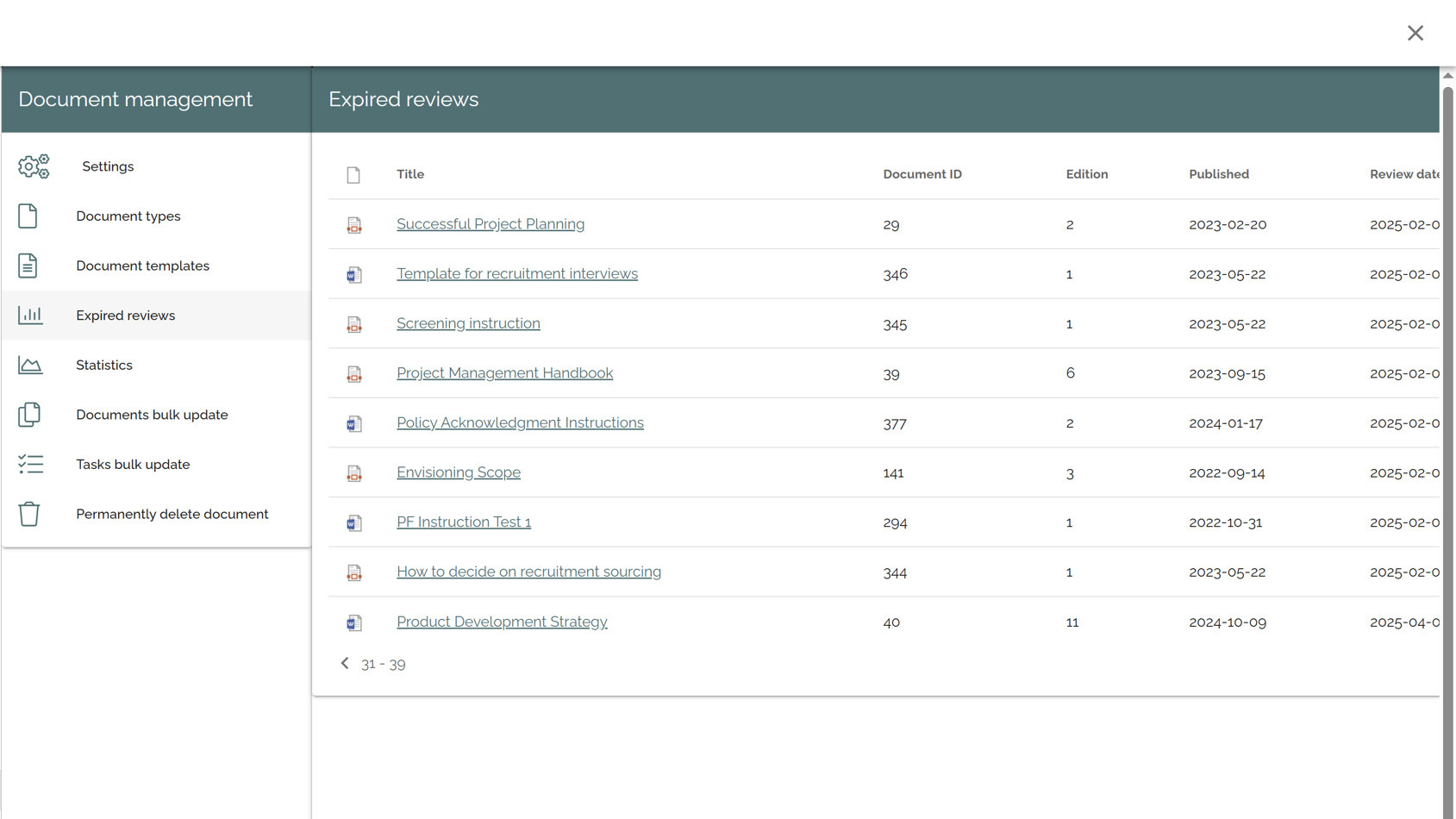 SharePoint Intranet Example: Governance dashboard displaying overdue business documents and content owners. SharePoint Intranet Example: Governance dashboard displaying overdue business documents and content owners.