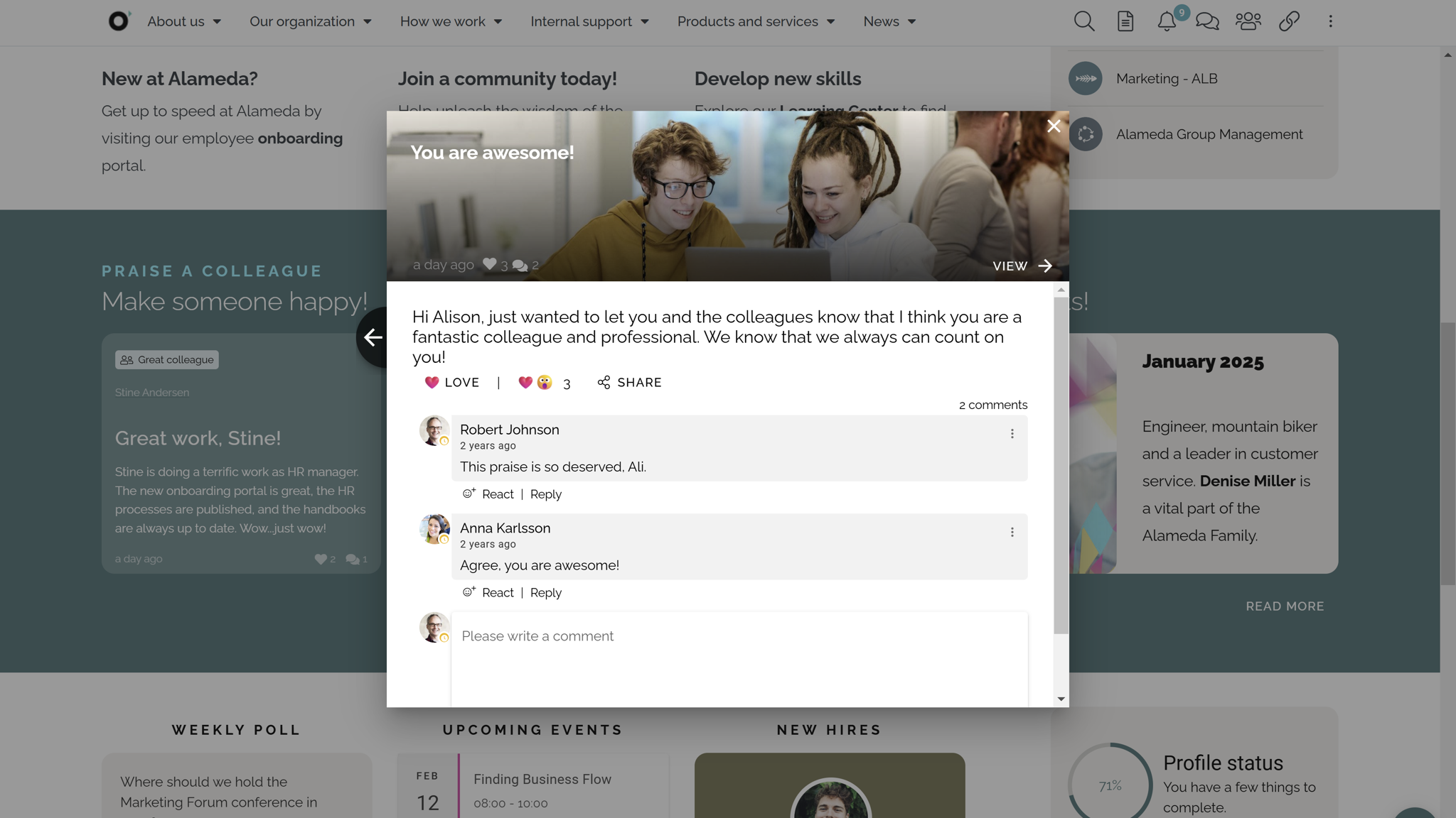 HR Intranet Best Practice: Employee engagement software with peer recognition features celebrates achievements and strengthens workplace culture. HR Intranet Best Practice: Employee engagement software with peer recognition features celebrates achievements and strengthens workplace culture.
