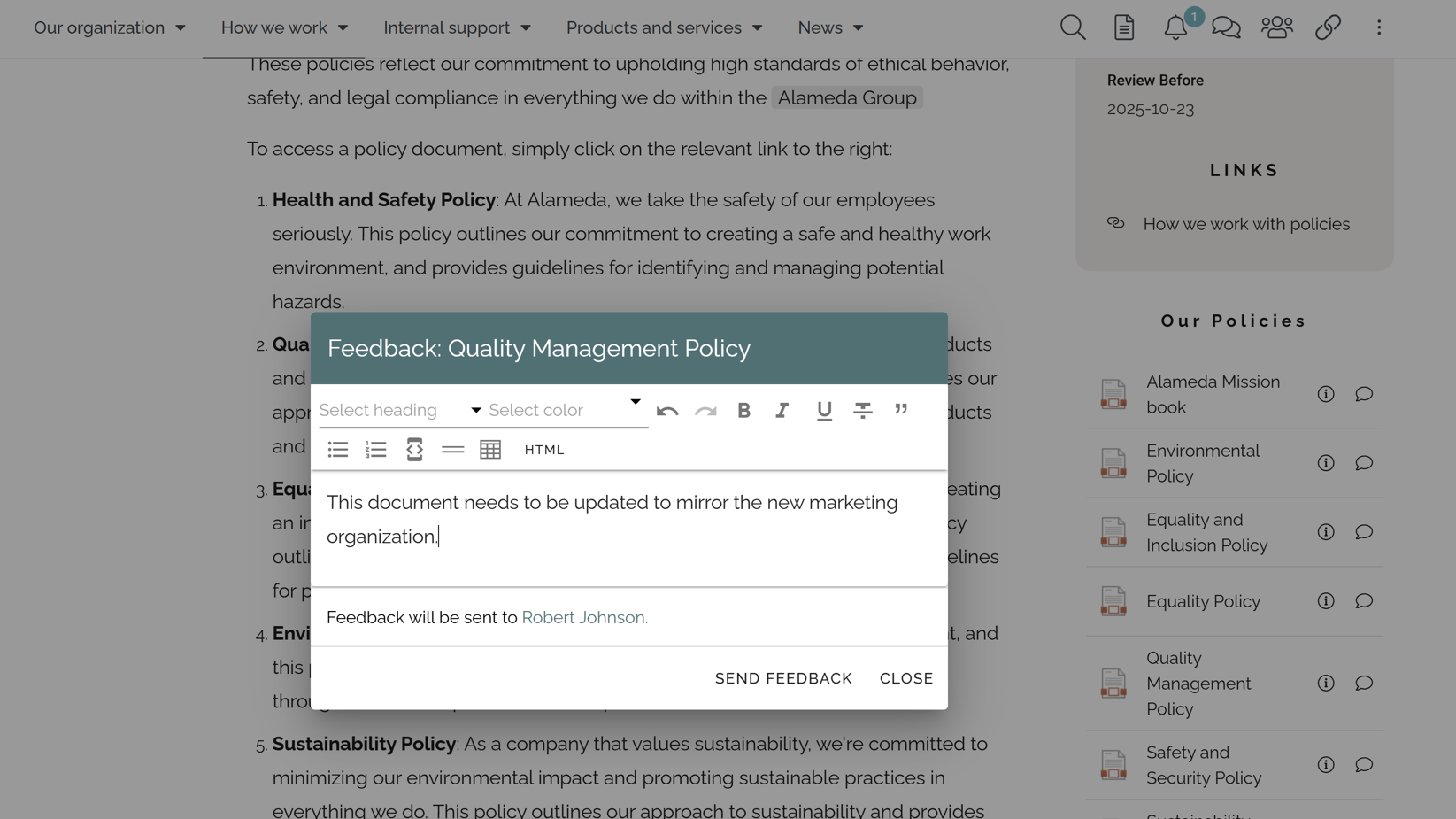 Intranet management: Employee feedback used to improve intranet content quality Intranet management: Employee feedback used to improve intranet content quality