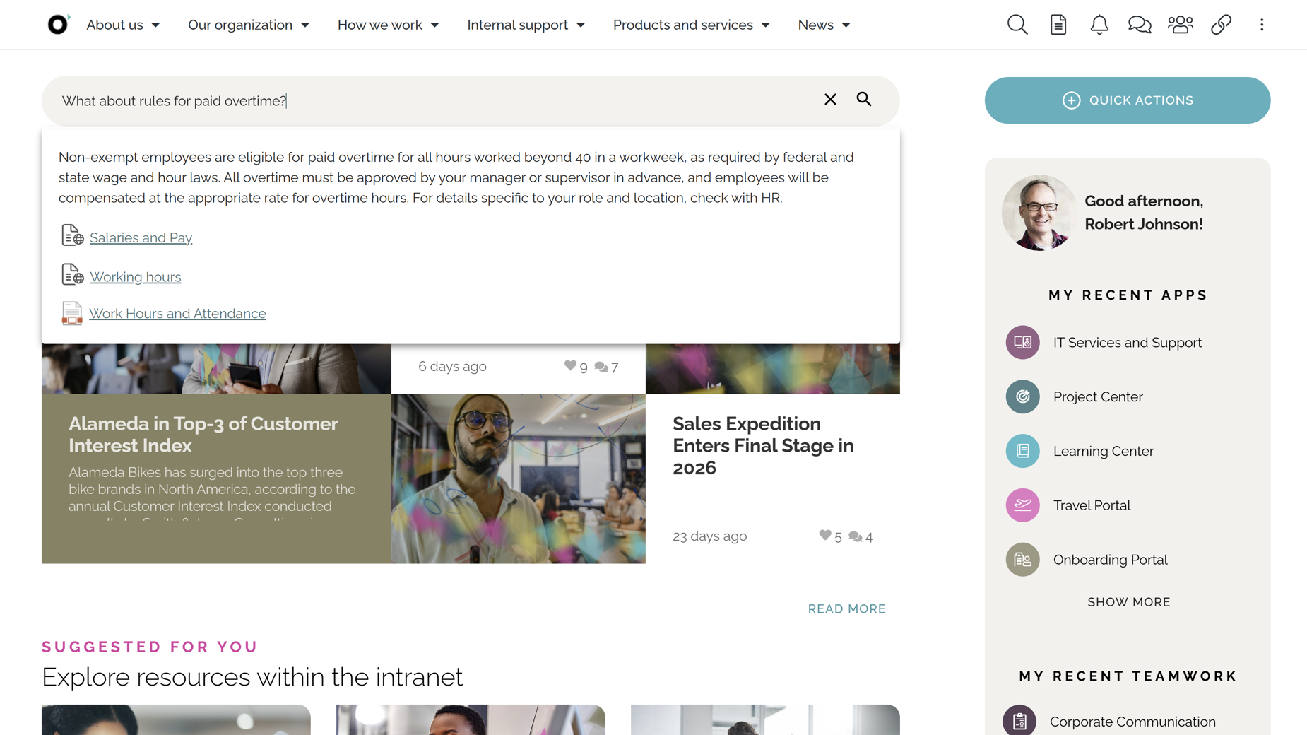 AI-powered semantic search in an intranet platform supporting information finding and digital workplace workflows. AI-powered semantic search in an intranet platform supporting information finding and digital workplace workflows.