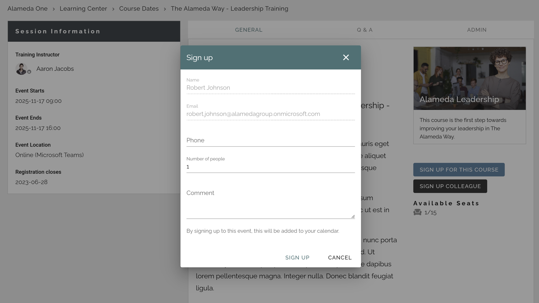 Intranet site learning center where employees sign up for courses and manage self-service requests. Intranet site learning center where employees sign up for courses and manage self-service requests.