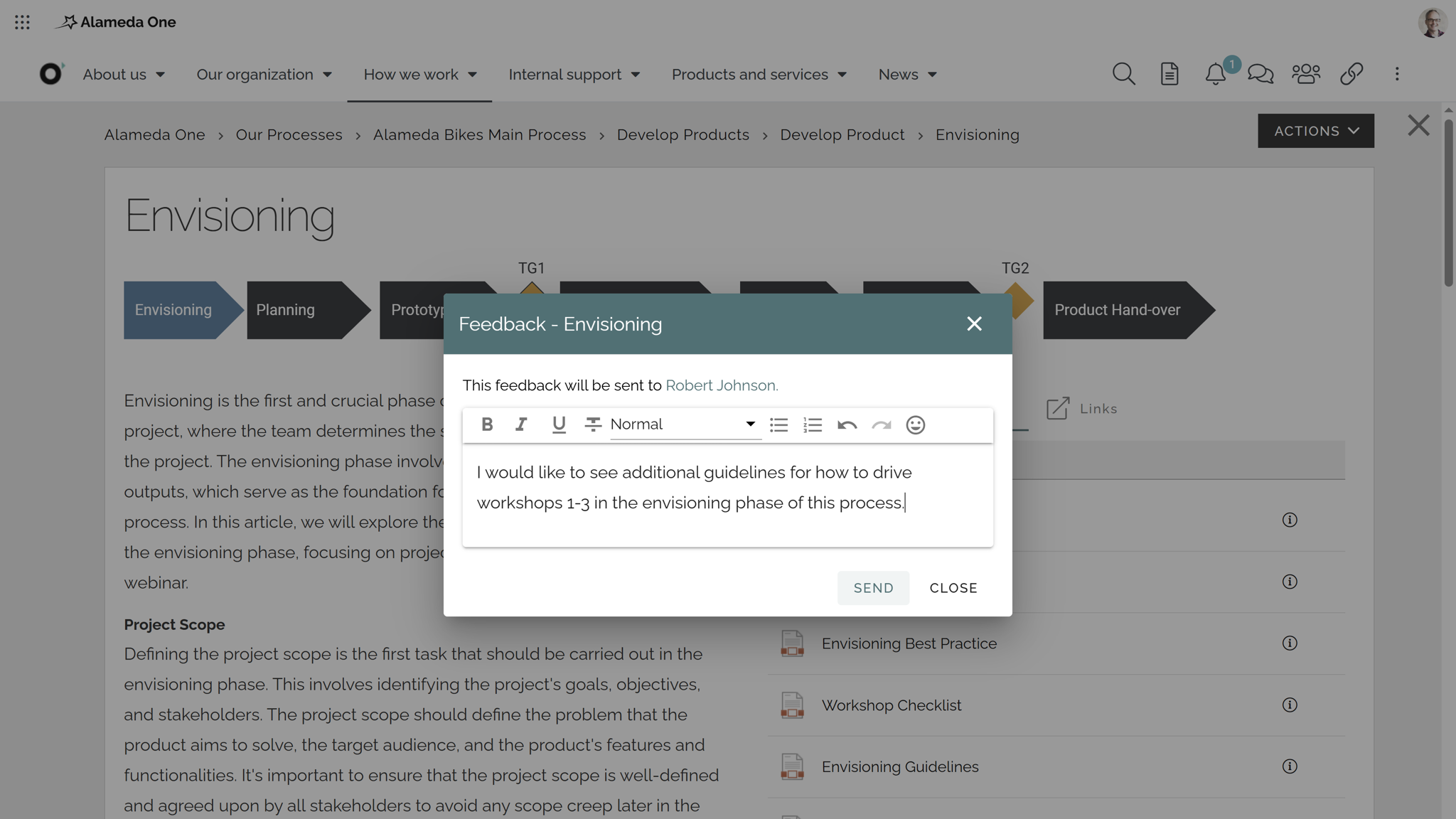 Employee engagement platform with feedback and improvement ideas submitted through intranet forms. Employee engagement platform with feedback and improvement ideas submitted through intranet forms.