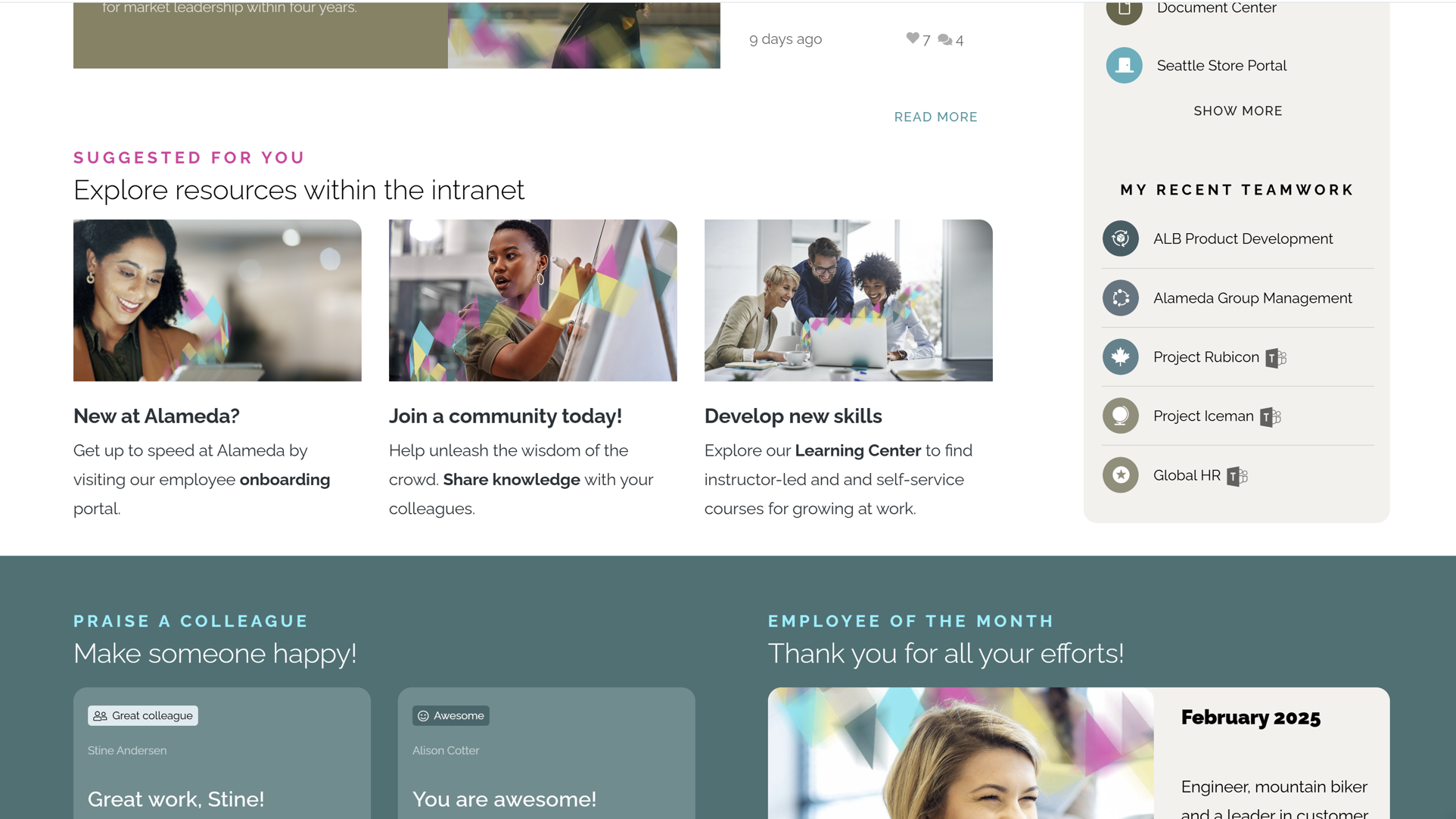 Personalization of content improving the AI intranet user experience Personalization of content improving the AI intranet user experience